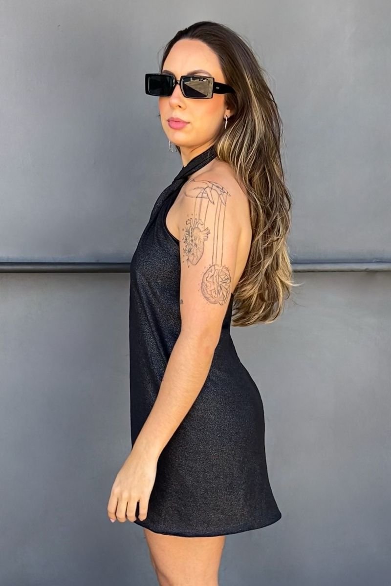 Vestido Athena Shine 4 em 1 Preto Curto