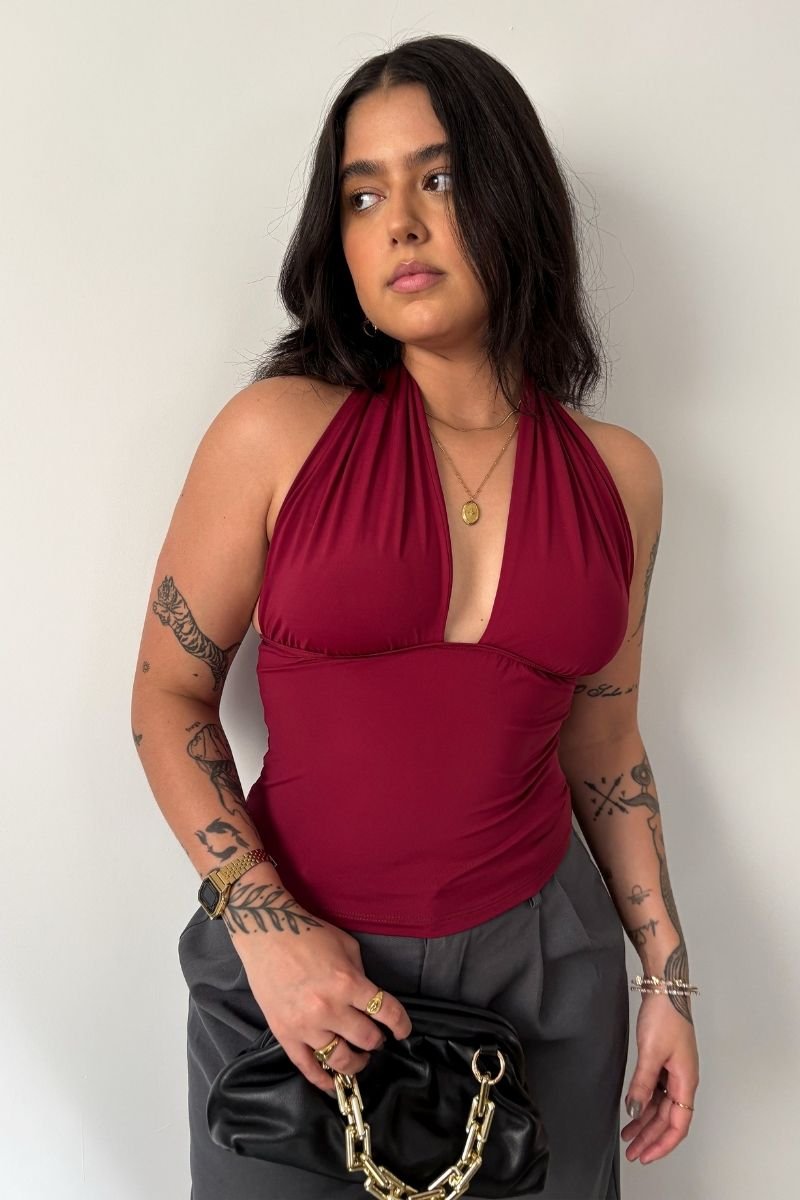 Blusa Frente Única Vinho