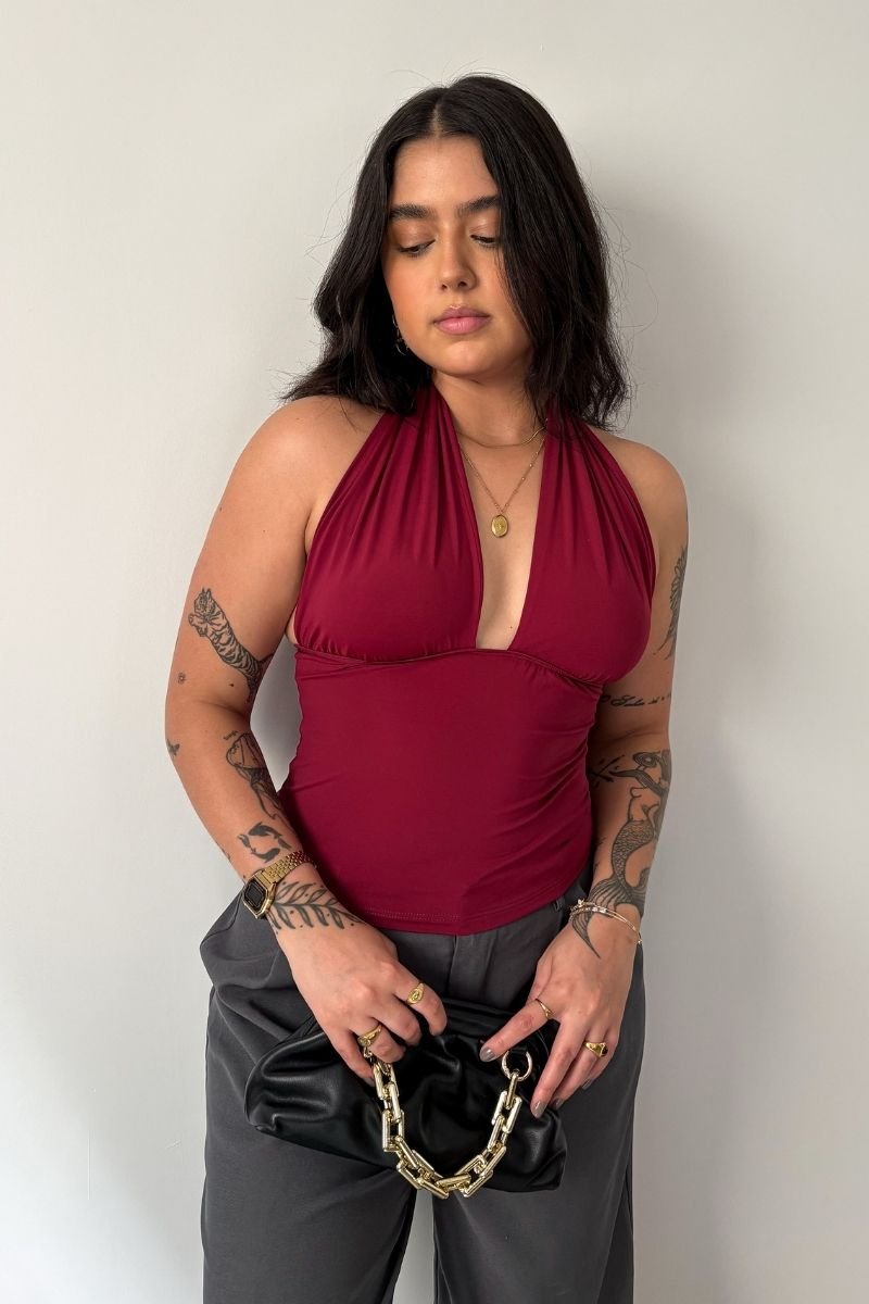 Blusa Frente Única Vinho