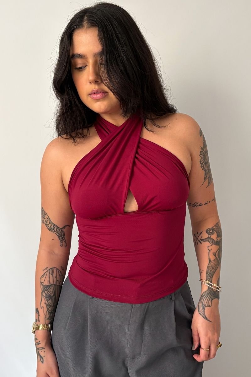 Blusa Frente Única Vinho