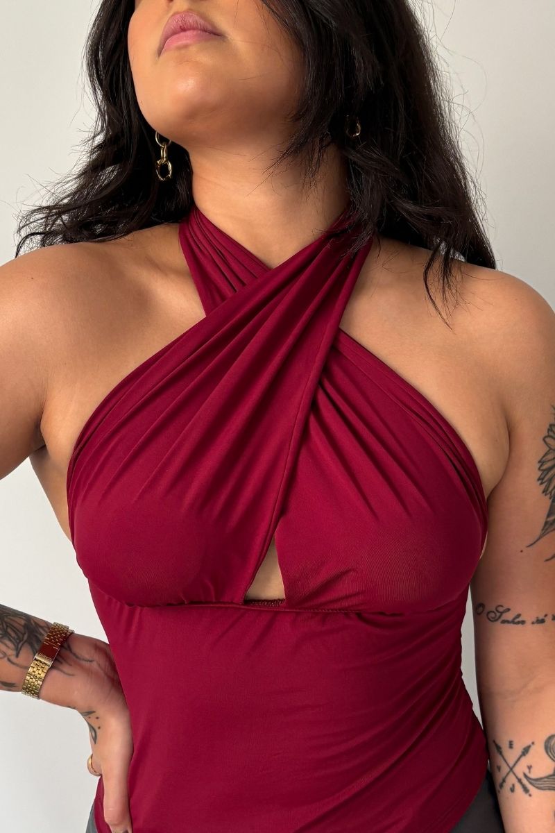 Blusa Frente Única Vinho