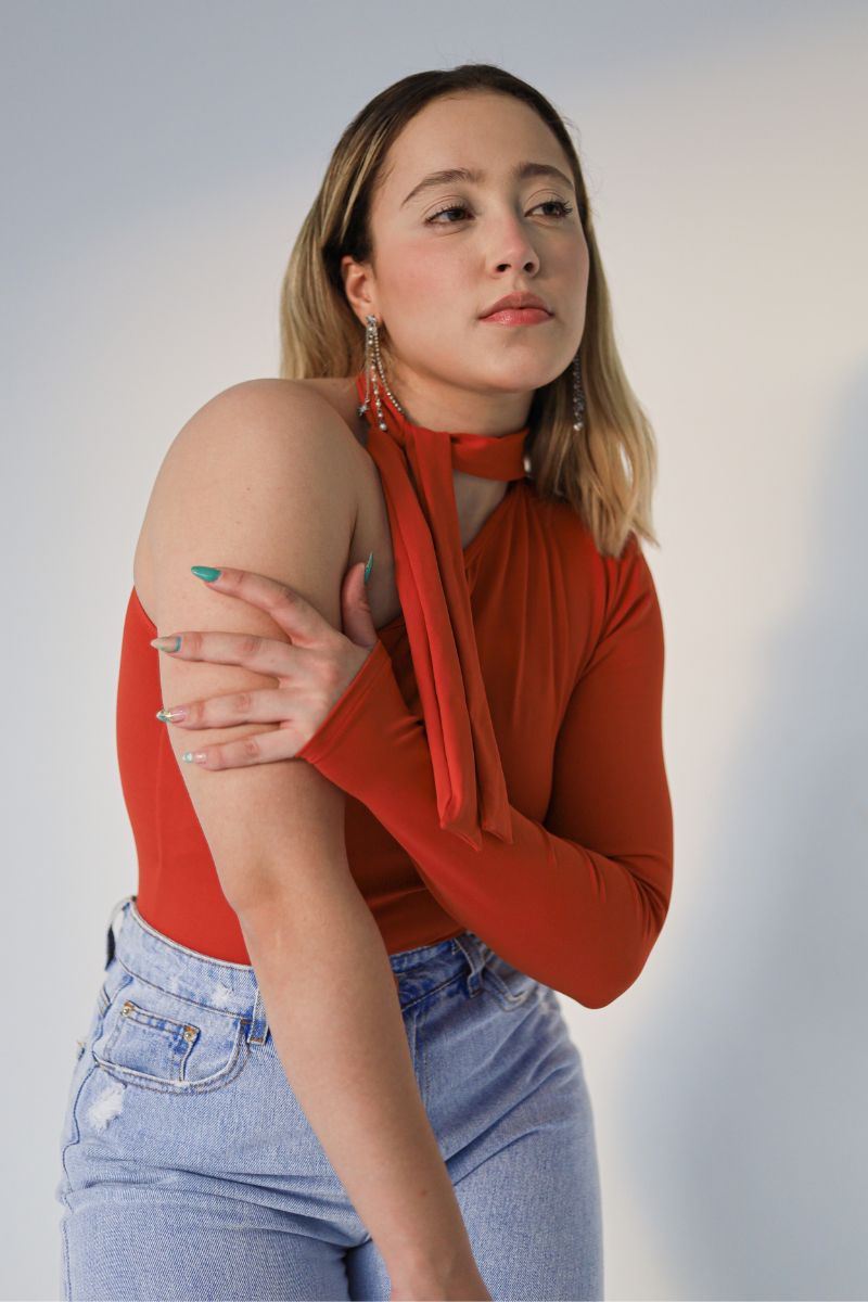 Body Nula Manga Faixa Tange