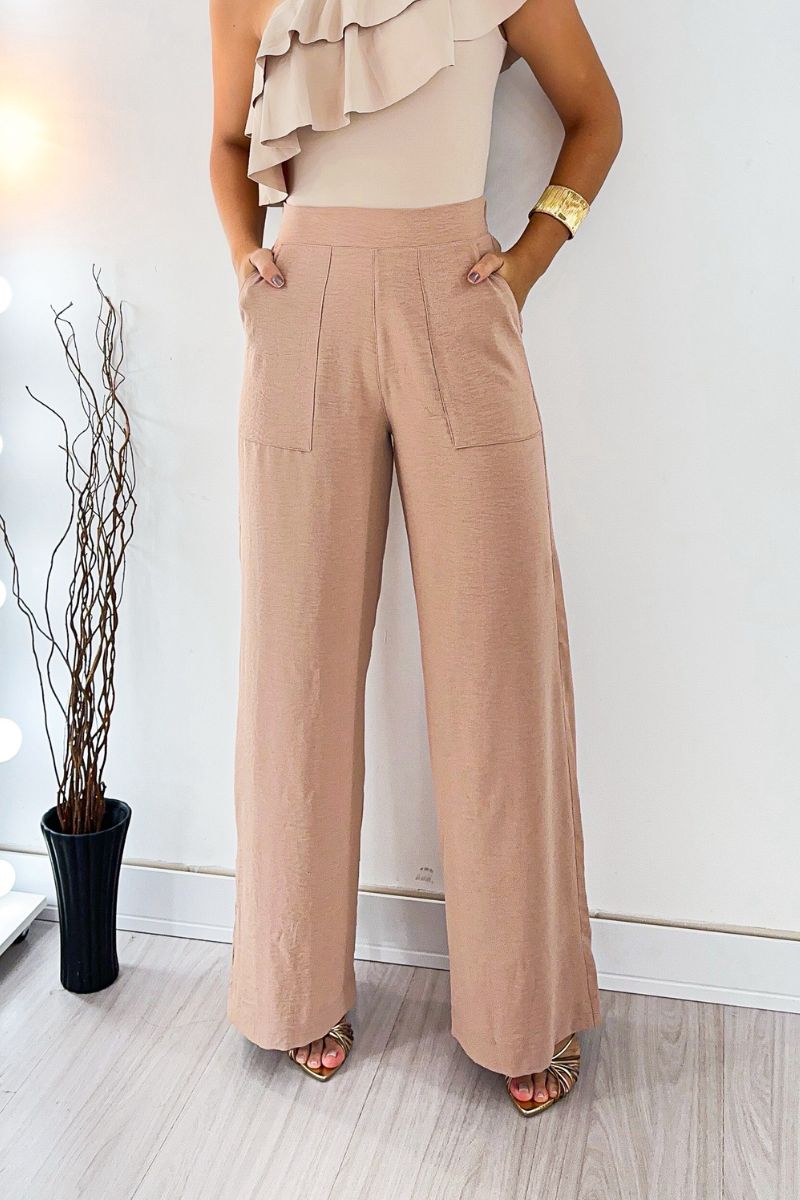 Calça Alfaiataria Duna Amêndoa