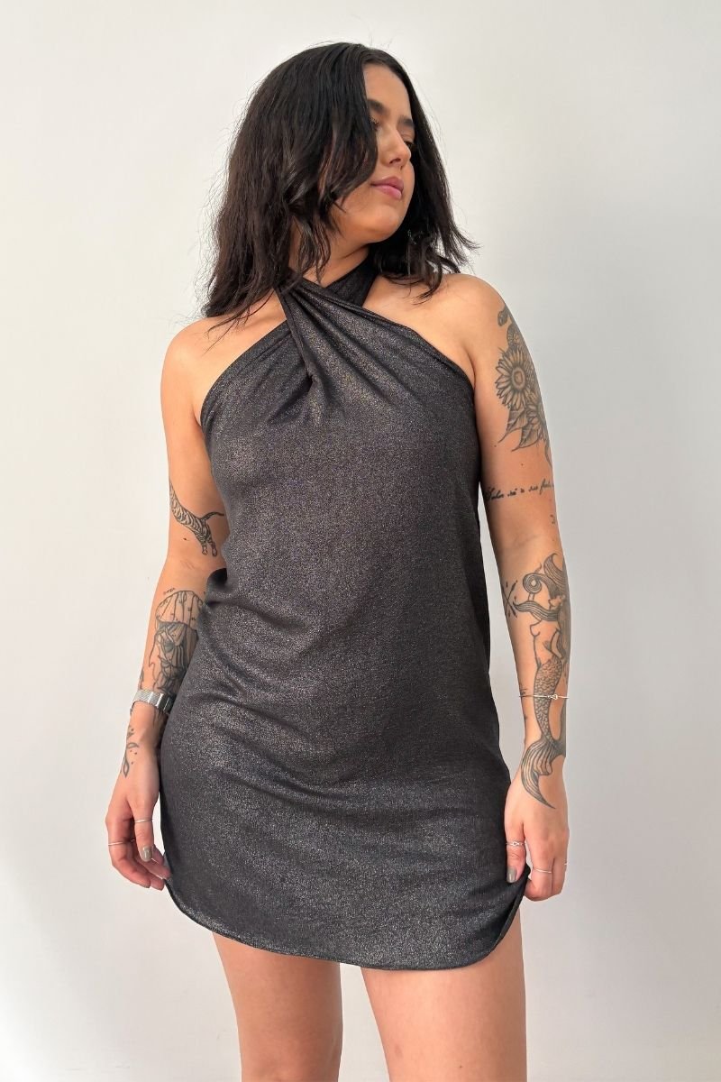 Vestido Athena Shine 4 em 1 Preto Curto