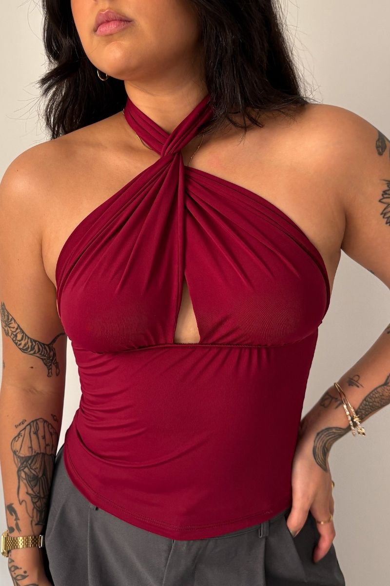 Blusa Frente Única Vinho