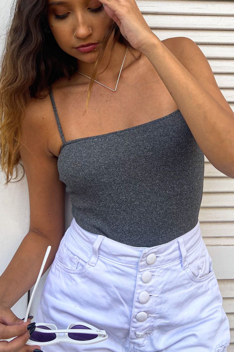 Body Minimal Cinza Mescla