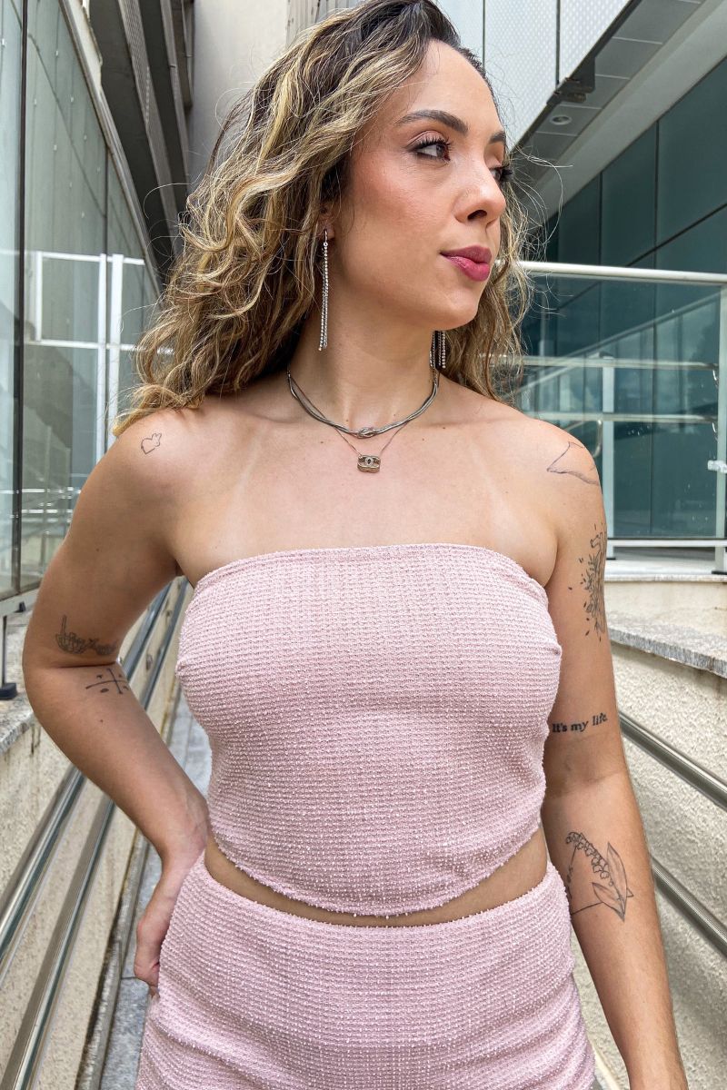 Top Clássico Rosa Suave