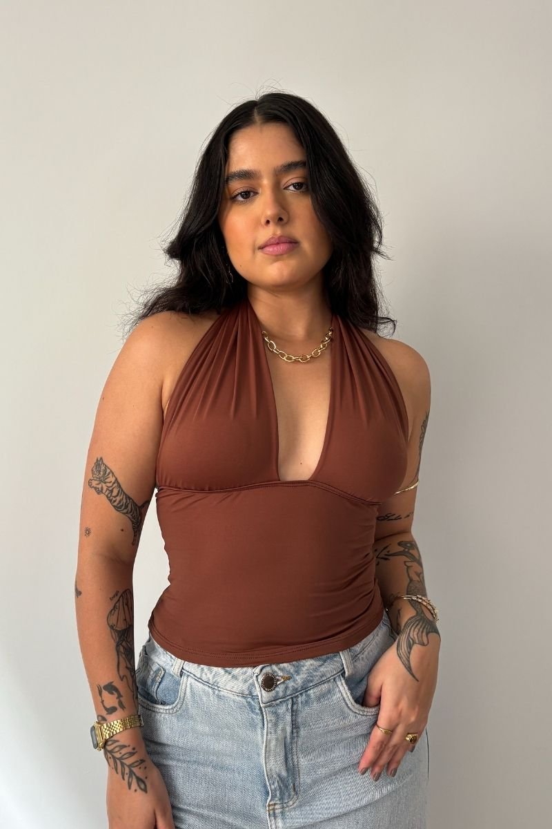 Blusa Frente Única Chocolate