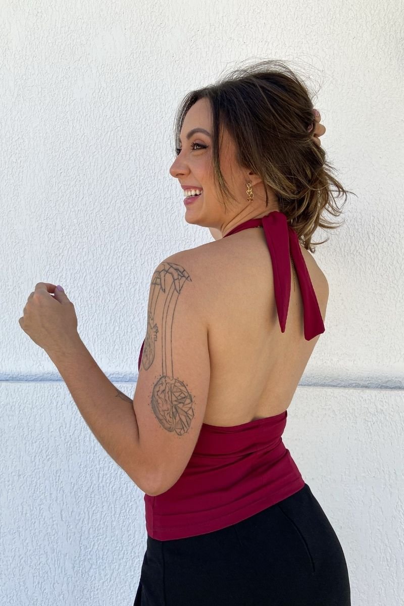 Blusa Frente Única Vinho