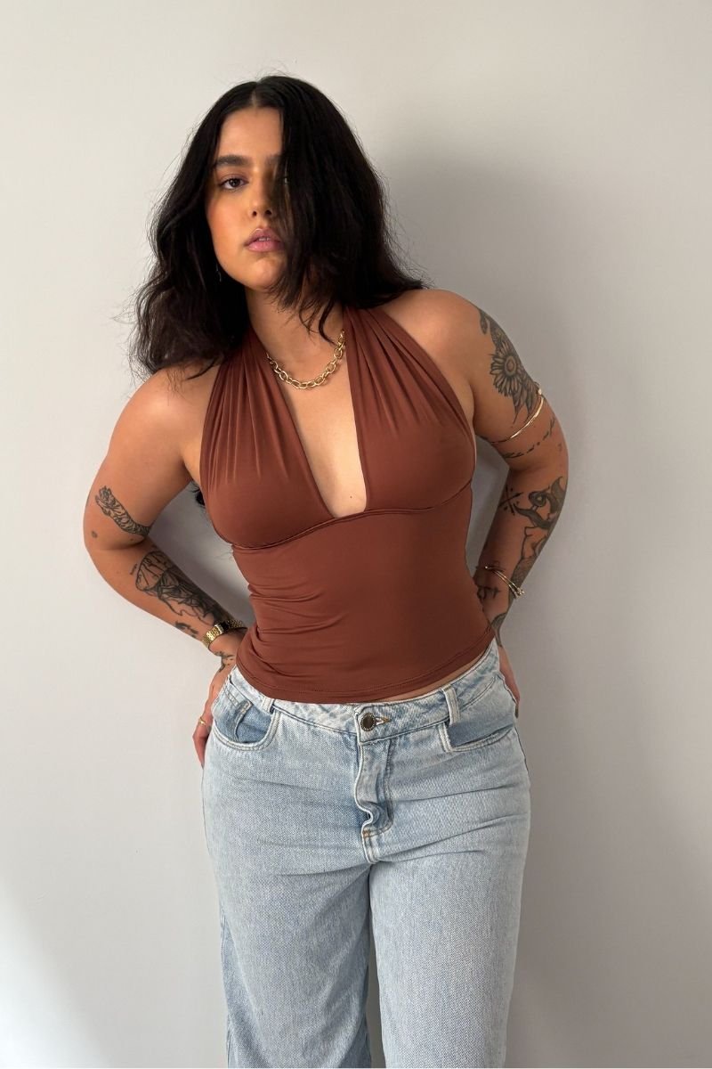 Blusa Frente Única Chocolate