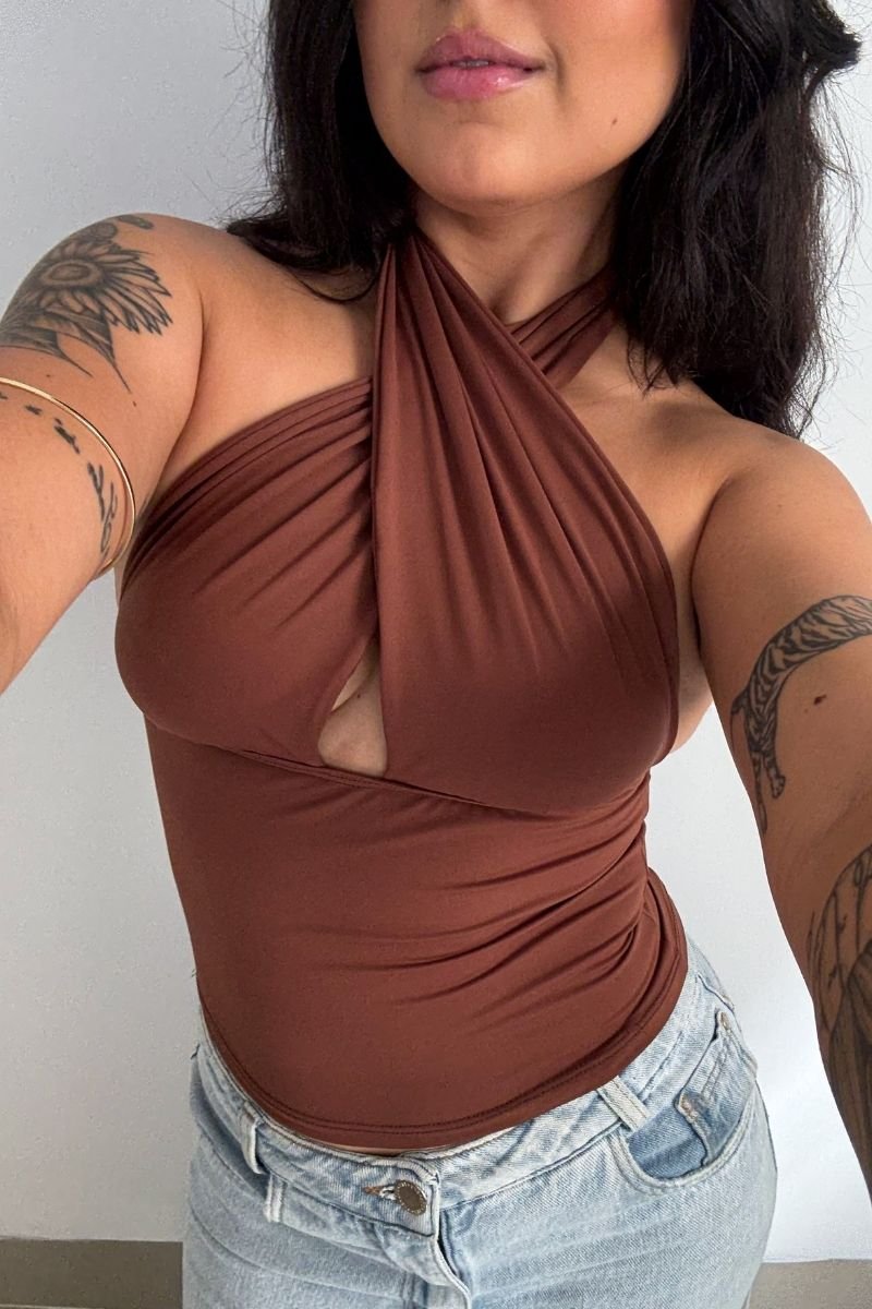 Blusa Frente Única Chocolate