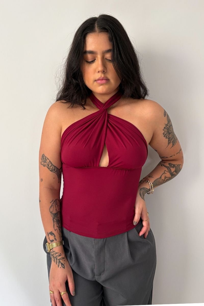 Blusa Frente Única Vinho