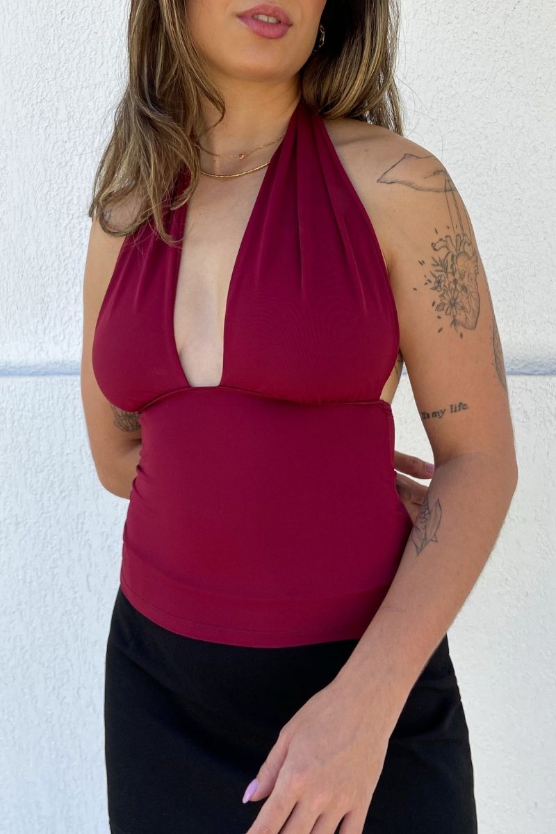 Blusa Frente Única Vinho