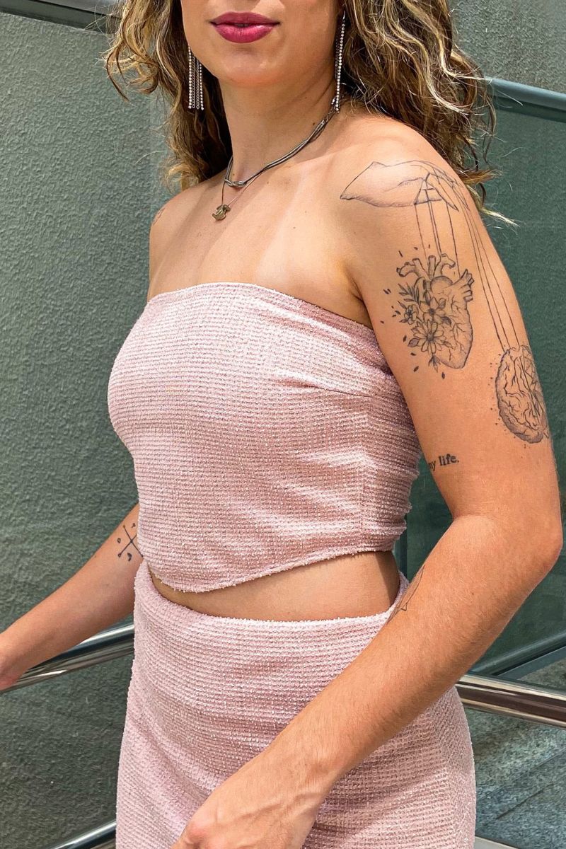 Top Clássico Rosa Suave