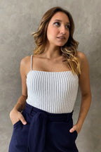 Body Minimal Listras Branco e Preto