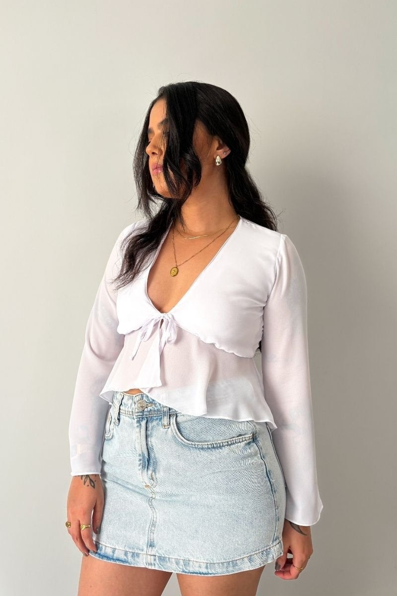 Blusa Leve Decote V Branca