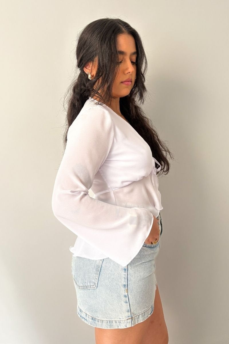 Blusa Leve Decote V Branca