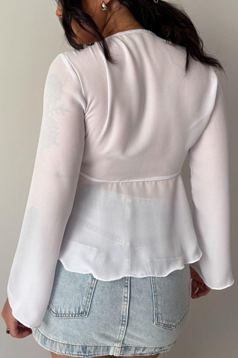 Blusa Leve Decote V Branca