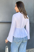 Blusa Leve Decote V Branca