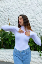 Body Essencial Manga Longa Gola Alta Branco