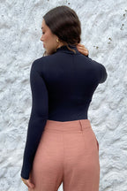 Body Essencial Manga Longa Gola Alta Preto