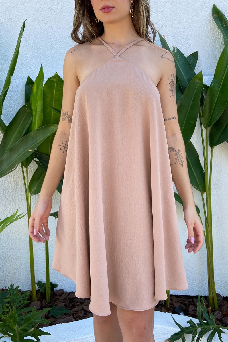 Vestido Frente Única Hera Amêndoa