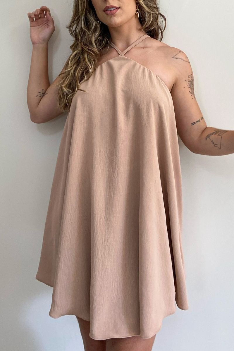 Vestido Frente Única Hera Amêndoa