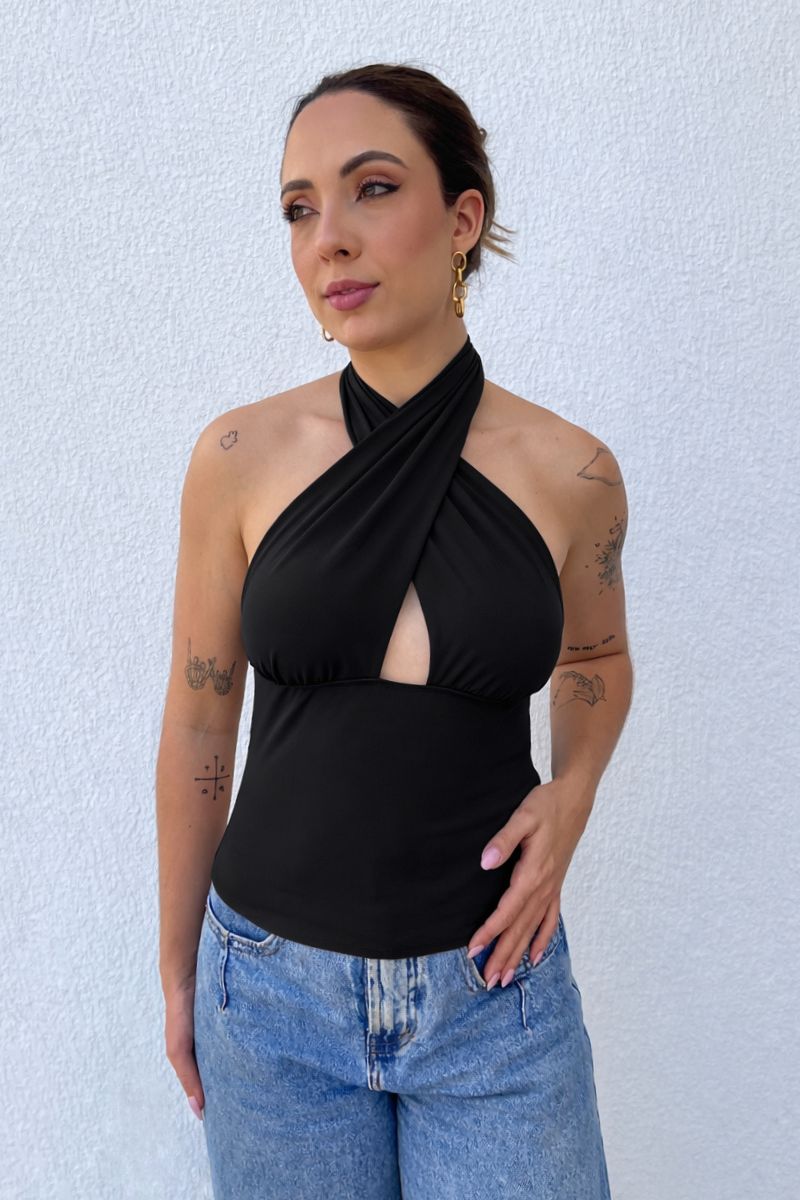 Blusa Frente Única Preta