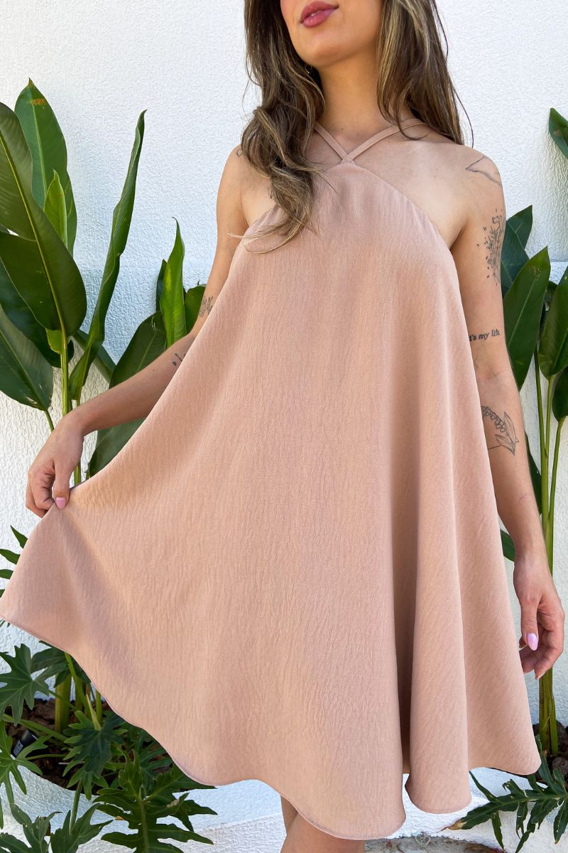 Vestido Frente Única Hera Amêndoa
