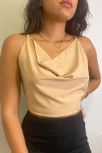 Cropped Drapeado Areia