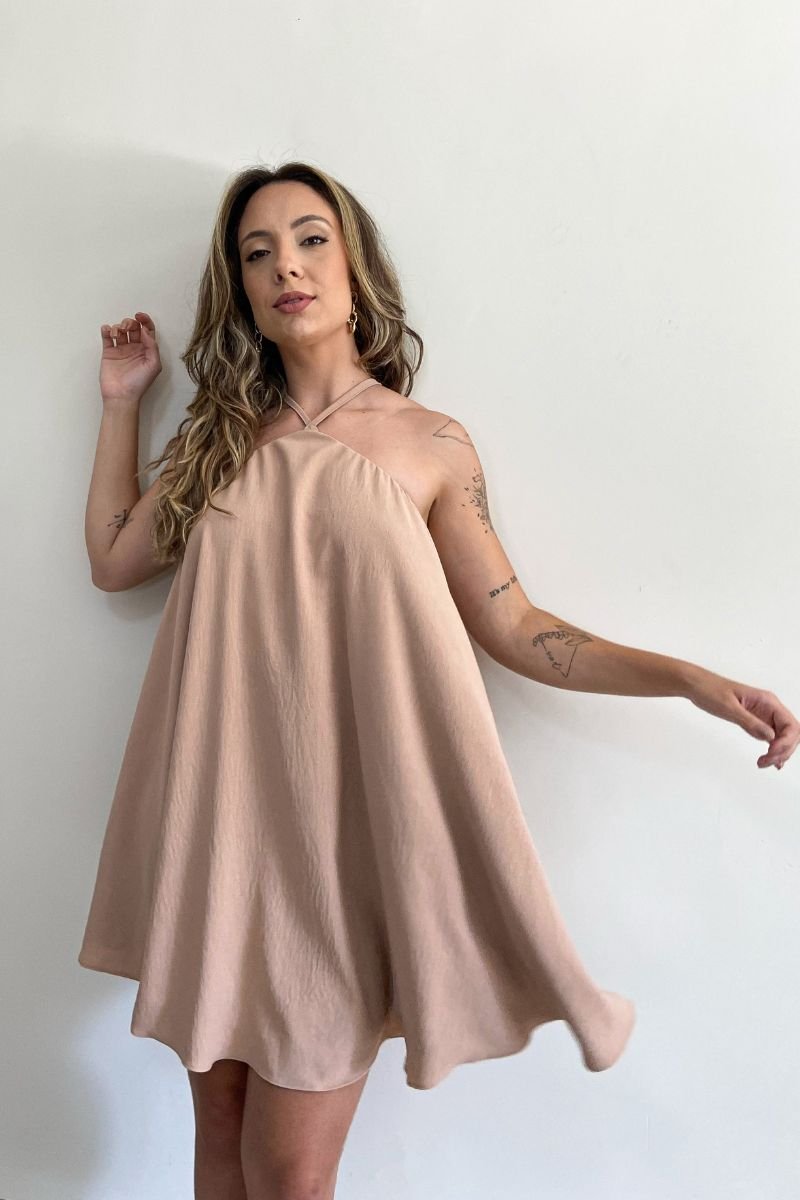 Vestido Frente Única Hera Amêndoa