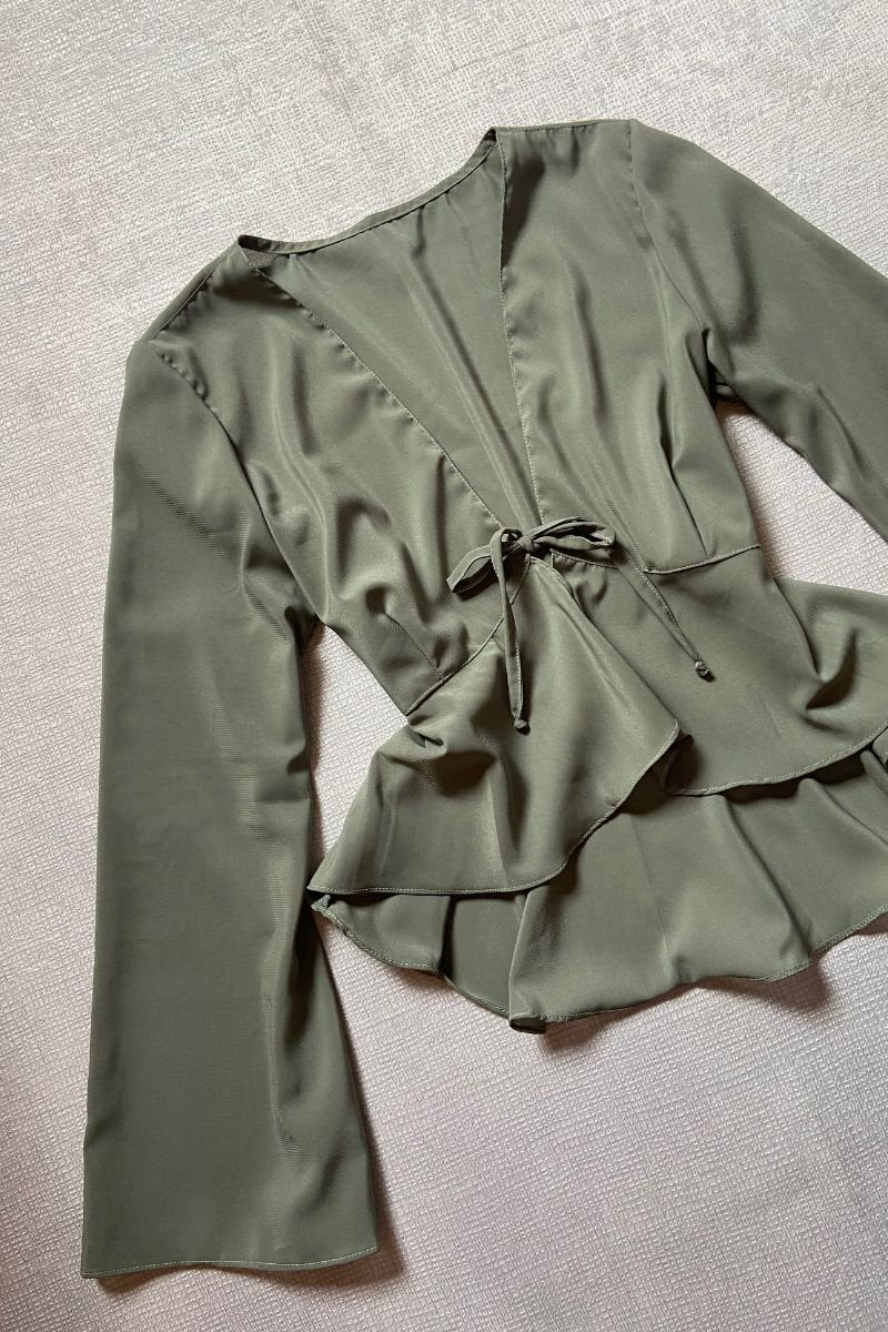 Blusa Leve Decote V Oliva