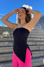 Blusa Alongada Decote Reto Preta