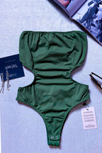 Body Recortes Verde Sálvia
