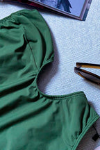 Body Recortes Verde Sálvia