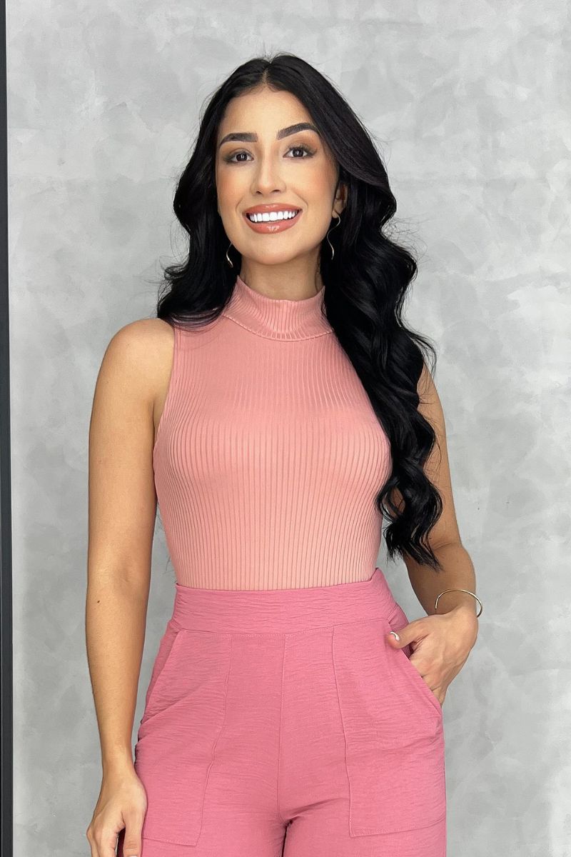 Body Regata Gola Rosa Peônia