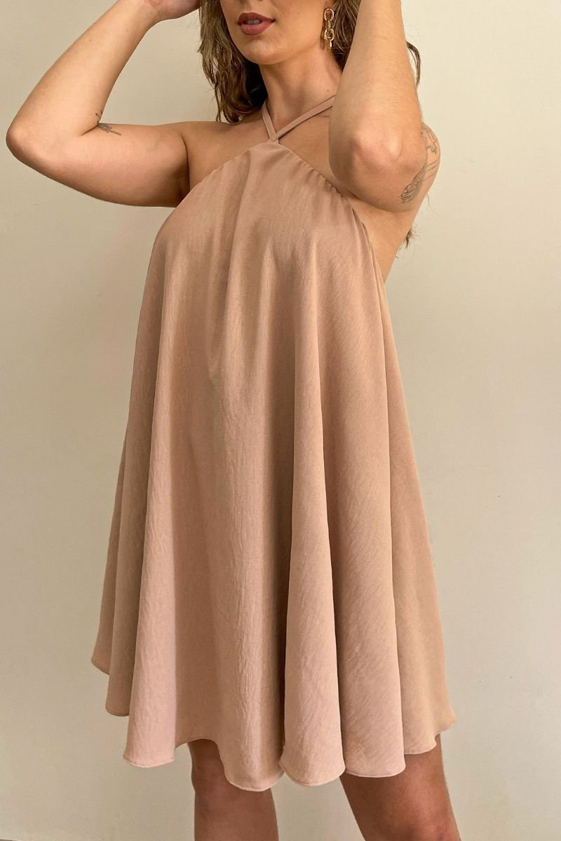 Vestido Frente Única Hera Amêndoa