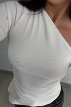Blusa Alongada Nula Manga Off-white